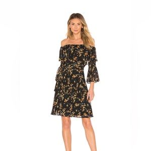 Like New Bardot “Ditsy Pleat Dress” with floral print Size Small 16” across bust